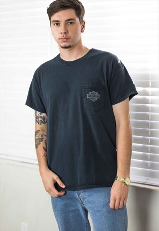 VINTAGE HARLEY DAVIDSON T-SHIRT LOGO 90S L 7.7