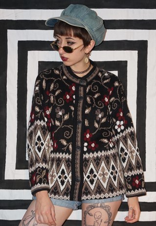 VINTAGE 90'S PATTERNED CARDIGAN