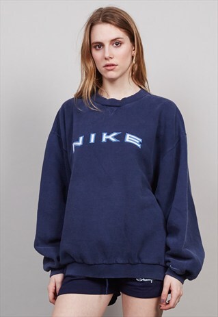 VINTAGE SUPER OVERSIZED NAVY BLUE 90'S NIKE SWEATER
