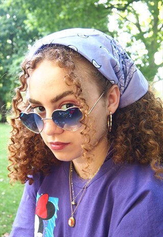 BLUE OMBRE HEART SHAPE GOLD FRAME SUNGLASSES