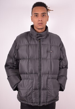TOMMY HILFIGER MENS VINTAGE PADDED JACKET LARGE BLACK 90S