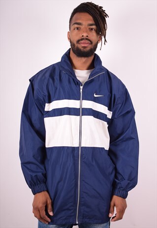 NIKE MENS VINTAGE JACKET LARGE BLUE 90S