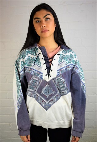 VINTAGE 90'S LACE-UP SWEATSHIRT