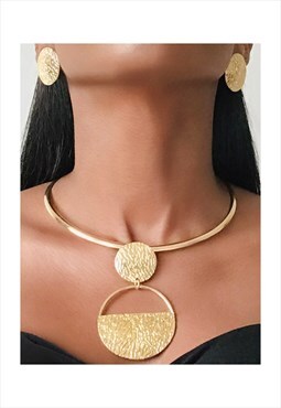 SHUBRA Fashion Necklaces & Earrings Set -  Gold