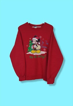 Vintage Disney Y2K Sweatshirt Christmas edition in Red L