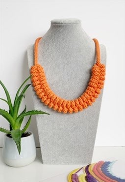 Handmade by Tinni The Maya Cotton Necklace Coral
