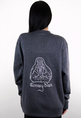 GREY GREASY NUN ORIGINAL SWEATSHIRT