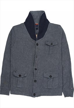 Tommy Hilfiger 90's Button Up Fleece Jumper Medium Grey