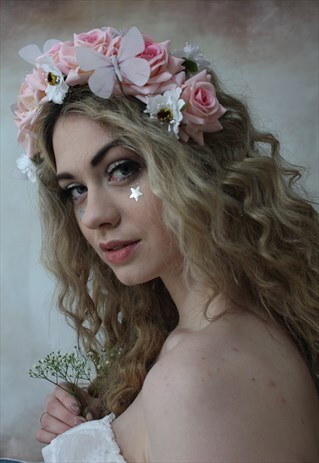 PASTEL BUTTERFLY FLOWER HEADPIECE