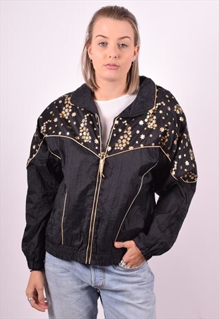 WOMENS VINTAGE JACKET LARGE BLACK 90'S