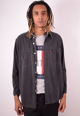 LEVI'S MENS VINTAGE DENIM SHIRT MEDIUM BLACK 90S