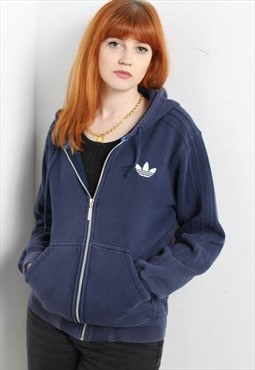 Vintage Adidas Zip Up Hoodie Blue