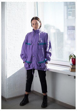 VINTAGE 80'S PURPLE WINDBREAKER PARKA