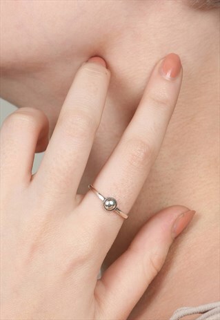 SILVER SMALL BUTTON RING