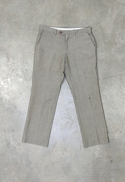 Vintage 90s Baggy Grey Striped Oversize Dad Pants