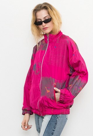VINTAGE PINK UNISEX WINDBREAKER JACKET