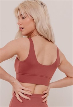 Tuscan Medium Support Sports Bra in Nude Brown