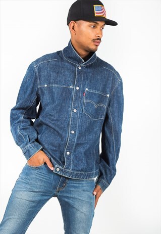 VINTAGE 90S LEVI'S DENIM ENGINEREED JACKET / 9708