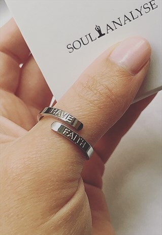 HAVE FAITH SILVER ADJUSTABLE RING