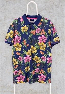Vintage Gant Floral Polo Shirt Flowers XL