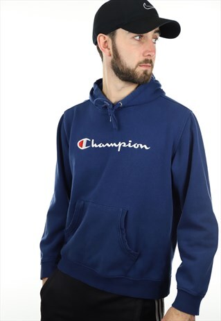 VINTAGE CHAMPION HOODIE BLUE