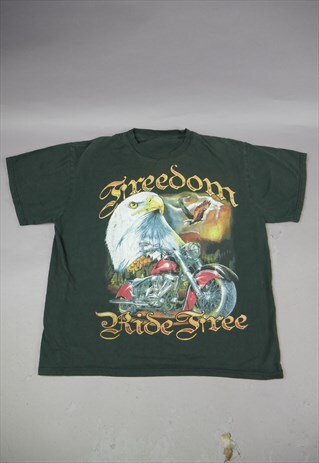 VINTAGE FREEDOM EAGLE GRAPHIC T-SHIRT IN BLACK