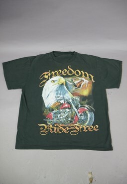 Vintage Freedom Eagle Graphic T-Shirt in Black
