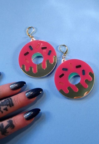 ACRYLIC DONUT Y2K FESTIVAL EARRINGS