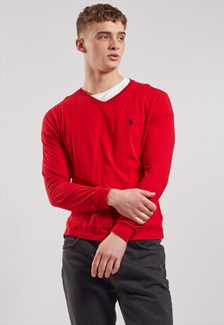 VINTAGE RALPH LAUREN LONG SLEEVE V-NECK TOP