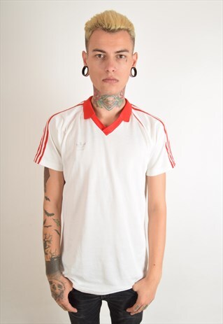VINTAGE ADIDAS FOOTBALL SHIRT MADE IN W. GERMANY (2514)