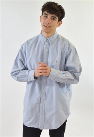 VINTAGE 90S BLUE RALPH LAUREN YARMOUTH SHIRT