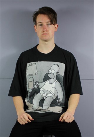 VINTAGE THE SIMPSONS T-SHIRT IN BLACK WITH GRAPHIC PRINT LOG