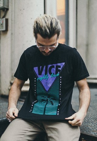 VICE 84 - MIAMI BLACK TEE