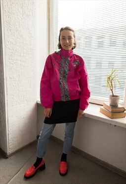 Vintage 80's Bright Pink Shell Jacket