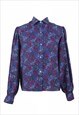 Vintage 70s Shirt Mod Cottagecore Checkered Floral Button Up