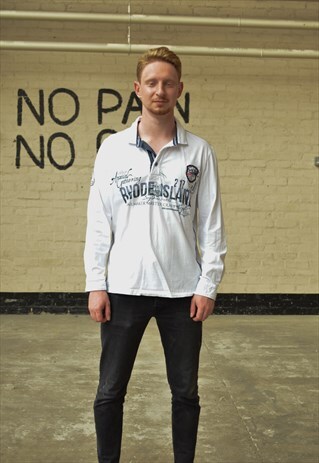 VINTAGE LONG SLEEVE POLO SWEATSHIRT