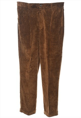 VINTAGE EDDIE BAUER BROWN CLASSIC CORDUROY TROUSERS - W34