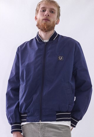 VINTAGE MENS FRED PERRY LOGO BOMBER JACKET