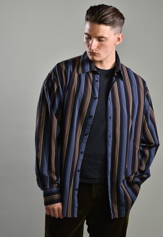 VINTAGE YVES SAINT LAURENT YSL STRIPED SHIRT
