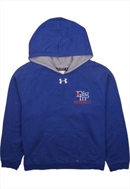 Vintage 90's Under Armour Blue Drawstring Pockets Pullover H