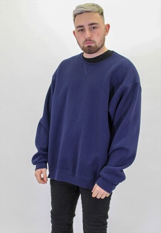 VINTAGE RUSSELL ATHLETIC SWEATER JUMPER IN BLUE XL
