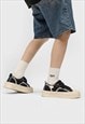 CHUNKY SOLE CANVAS SHOES PLATFORM SNEAKERS RETRO TRAINER
