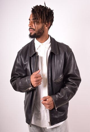 MENS VINTAGE LEATHER JACKET XL BROWN 90S