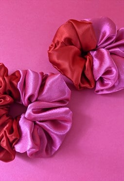 Red & Pink Oversized Scrunchie