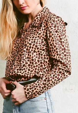 VINTAGE 90S ANIMAL PRINT BUTTON DOWN SHIRT