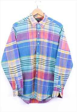 Vintage Ralph Lauren Shirt Multicolour Check With Logo 