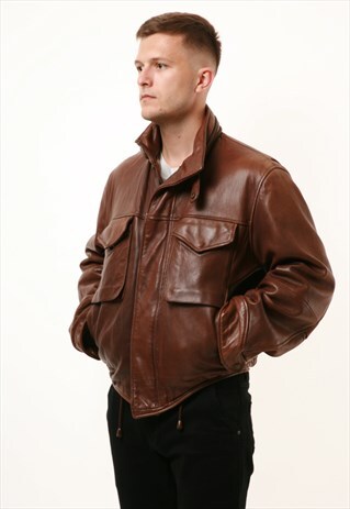 RARE VINTAGE GIORGIO ARMANI HEAVY LEATHER JACKET 15622