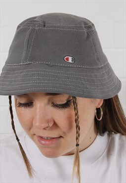Reworked Vintage Champion Bucket Hat in Grey 