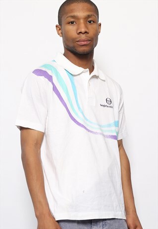 VINTAGE SERGIO TACCHINI LOGO POLO SHIRT WHITE