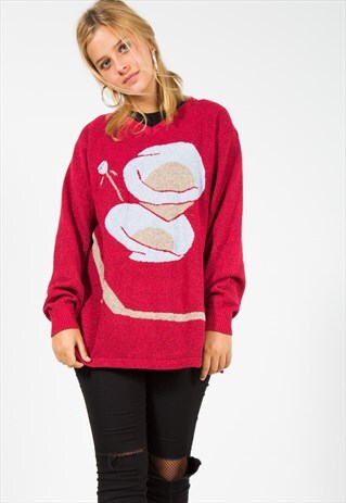 ON SALE VINTAGE 80S CLASSIC KNITWEAR JUMPER / S0057